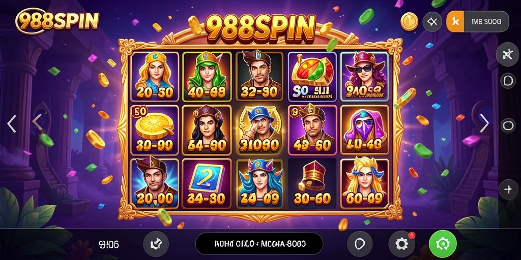 Tampilan gameplay utama 988SPIN dengan grafis menawan dan fitur menarik.