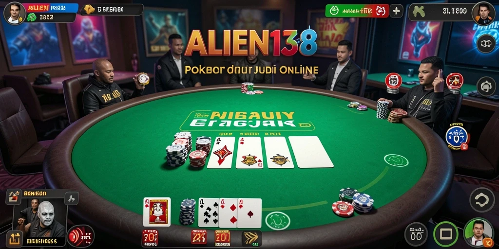 Tampilan permainan Poker yang mendebarkan dan menantang di ALIEN138.
