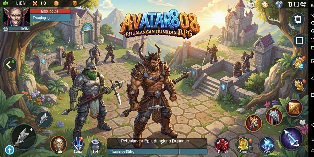 Screenshot gameplay dari AVATAR808 menampilkan aksi petualangan RPG yang seru.