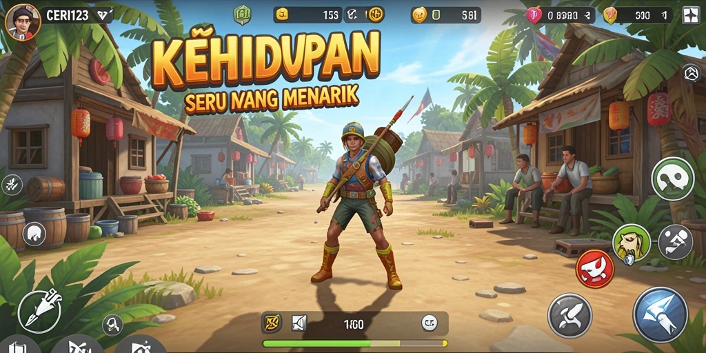 Screenshot gameplay CERI123 menampilkan interaksi karakter yang dinamis.
