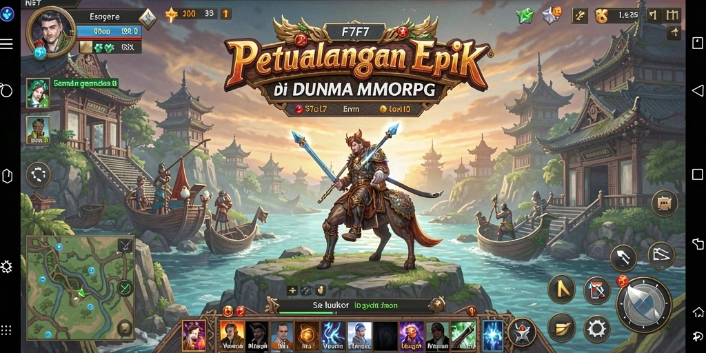Tampilan gameplay F7F7 yang menakjubkan dengan karakter dan monster yang dinamis.