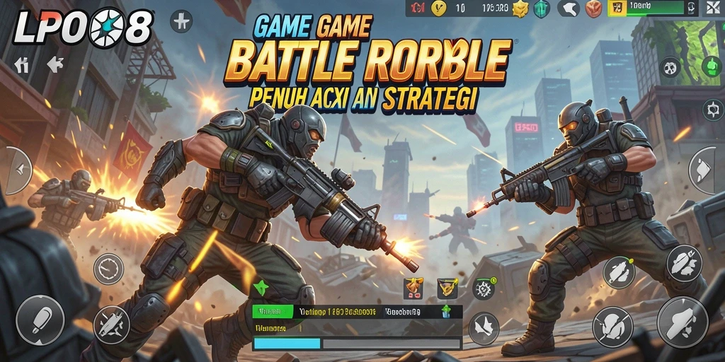 Screenshot LPO88 menampilkan aksi seru di medan battle royale.