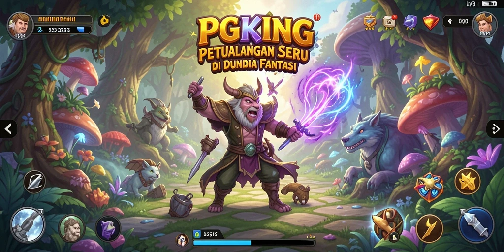 Tampilan gameplay PGKING yang penuh warna dan petualangan seru.