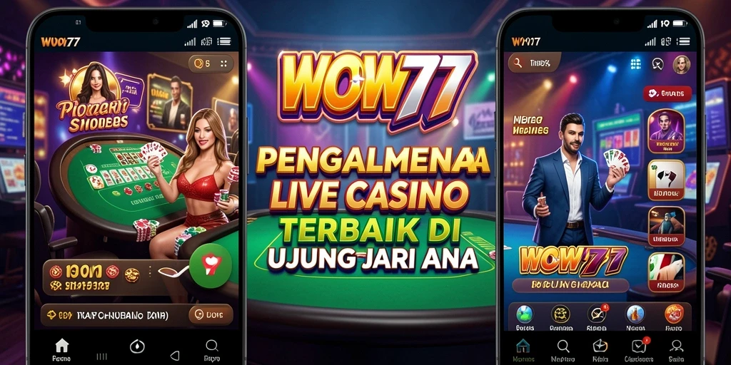 Screenshot WOW77 menampilkan dealer langsung dan gameplay menarik dalam Live Casino.